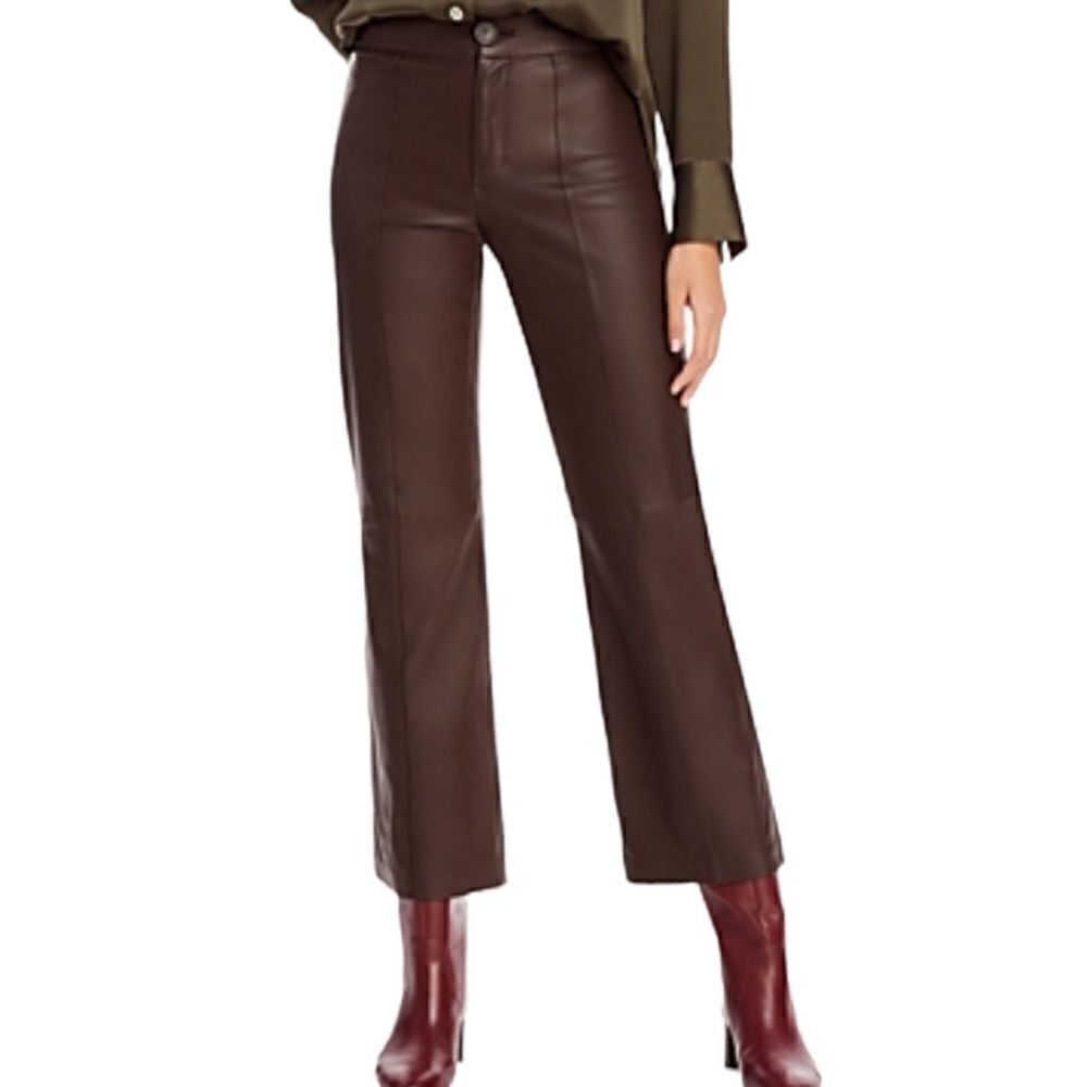 Vince Lamb Leather Cropped Pants.Size 0